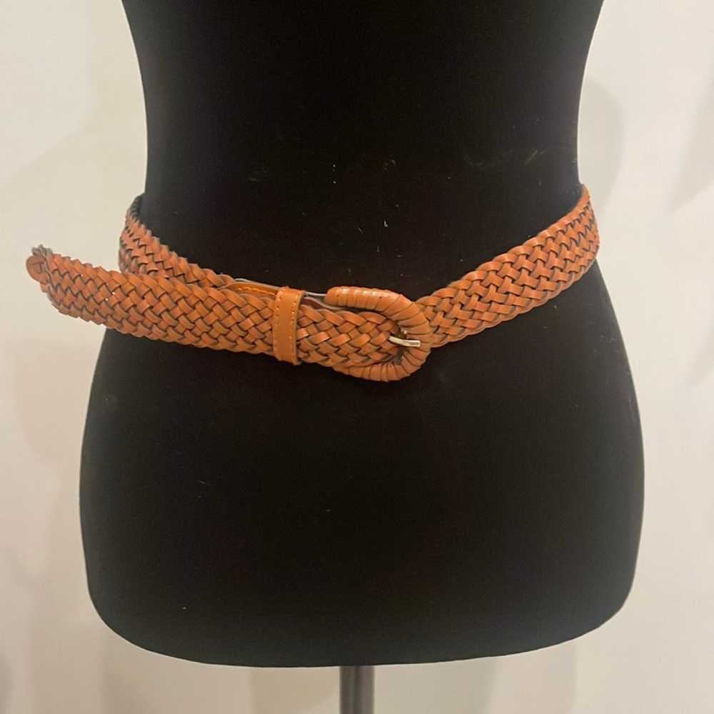 Brown Leather Belt braided retro looks - image 1