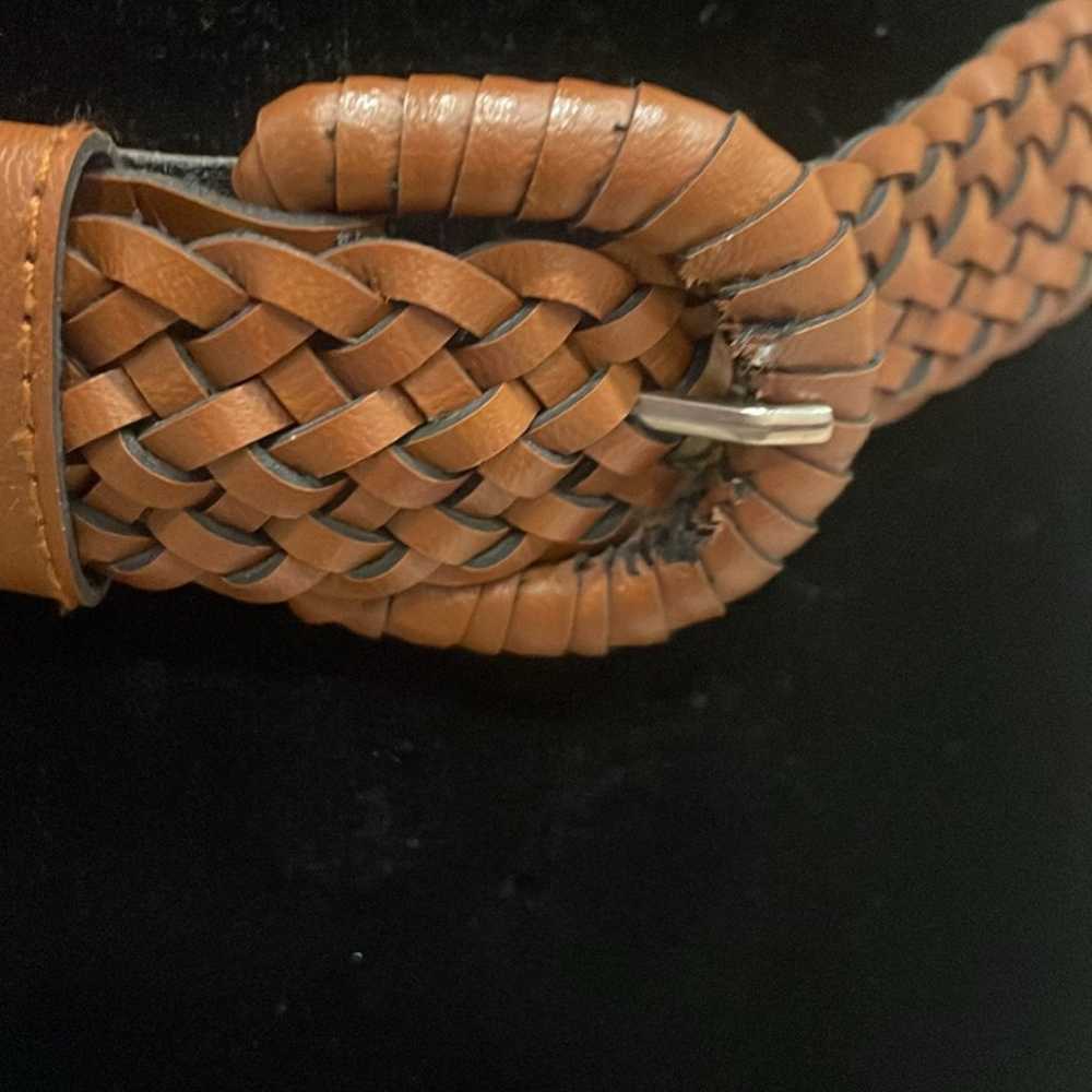 Brown Leather Belt braided retro looks - image 2