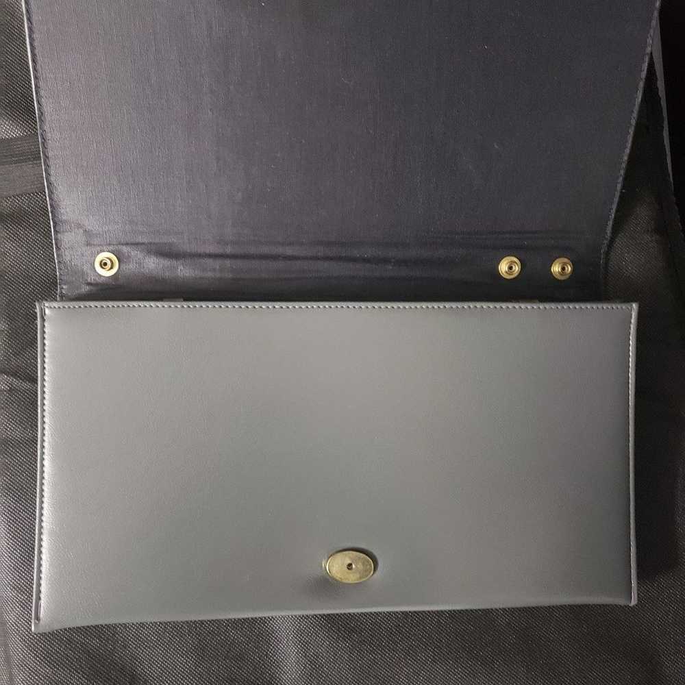 VINTAGE!!!  Genuine Leather Clutch in Gray - image 2