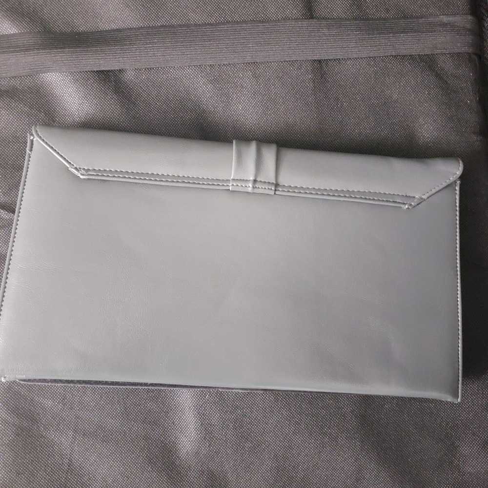 VINTAGE!!!  Genuine Leather Clutch in Gray - image 4