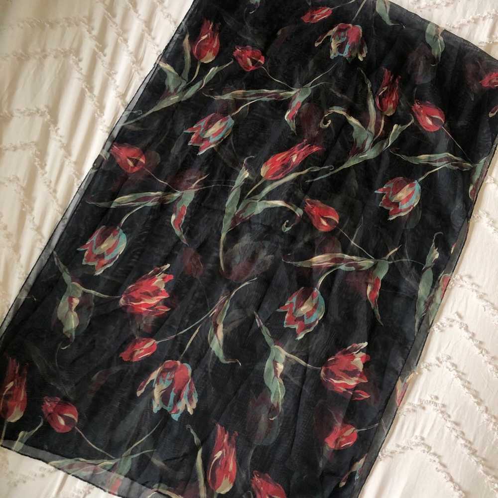 Vintage Floral Scarf - image 1