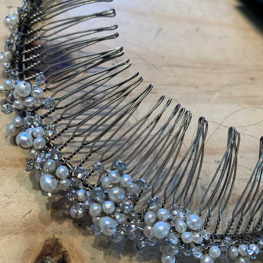 Vintage beaded headband/tiara - image 1