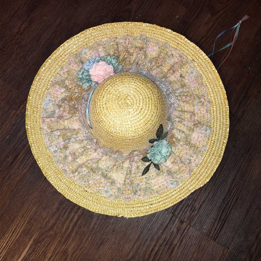 Vintage Large Woven Straw Hat - image 1