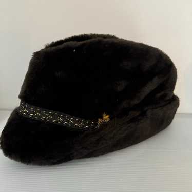 Vintage Winter Hat Faux Fur Russian Style Mens He… - image 1