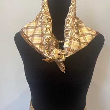 Vintage brown and yellow patterned Scarf