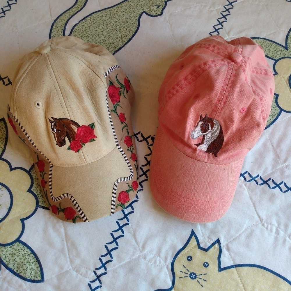 Lot of 2 LIKE NEW Vintage Horse Girl Handmade Emb… - image 1