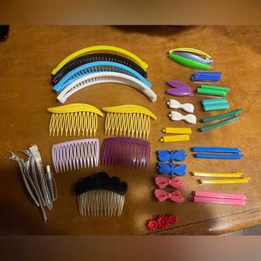 Vintage Lot 9 Hair Barrettes store Combs, Accessories 2” - 6