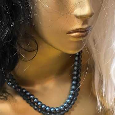 19in Premier Designs Double Strand Faux Pearl & Gl