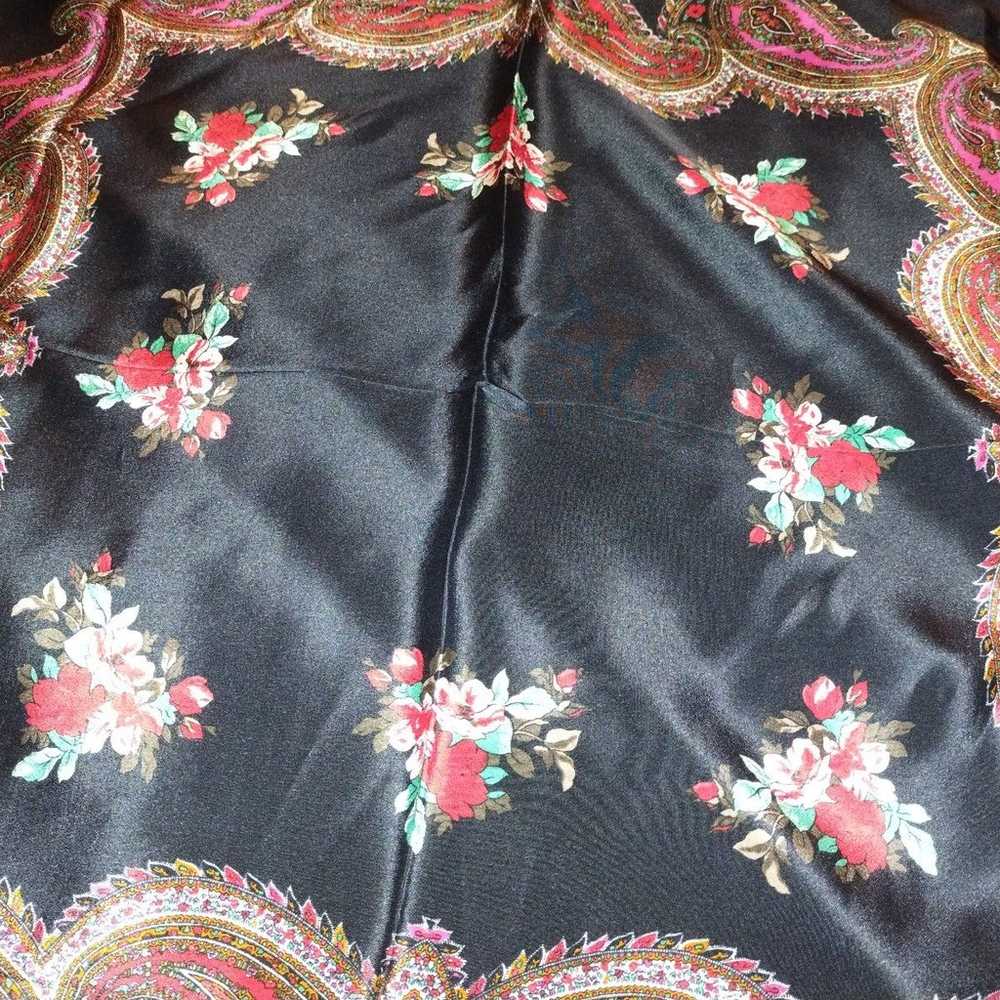 Vintage Albert Nipon Floral Silk Scarf - image 3