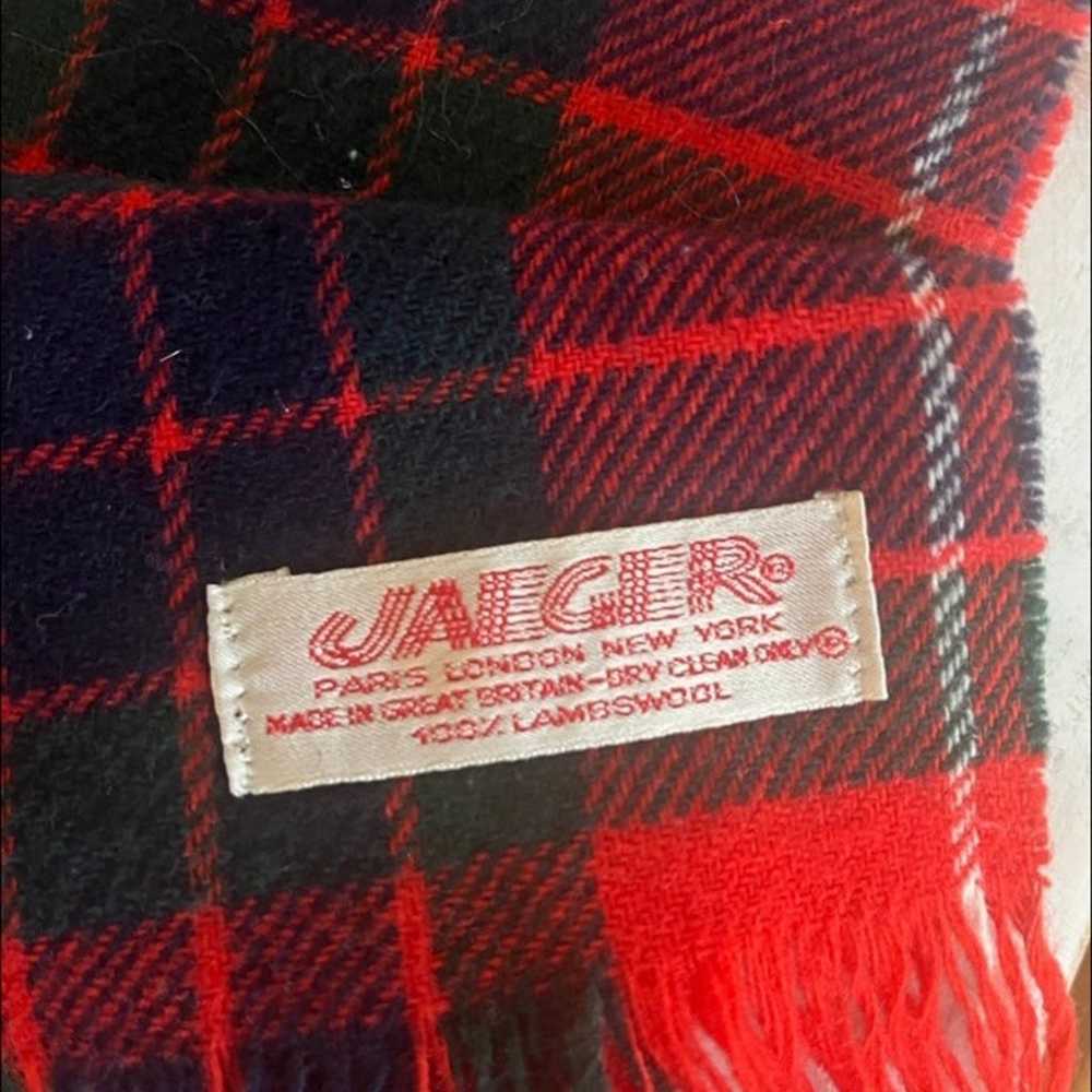 Vintage designer plaid lambswool scarf - image 2