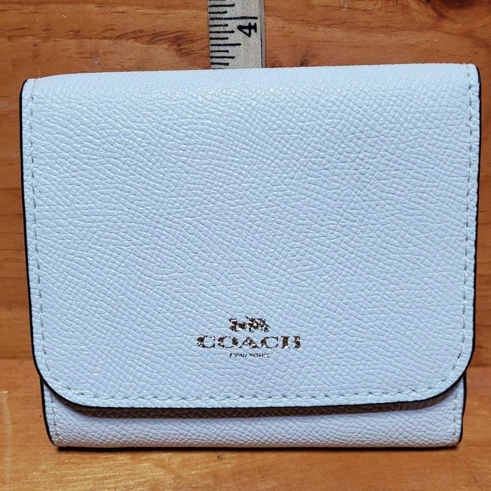 Coach New Vintage White Leather Coin Purse Clutch… - image 1