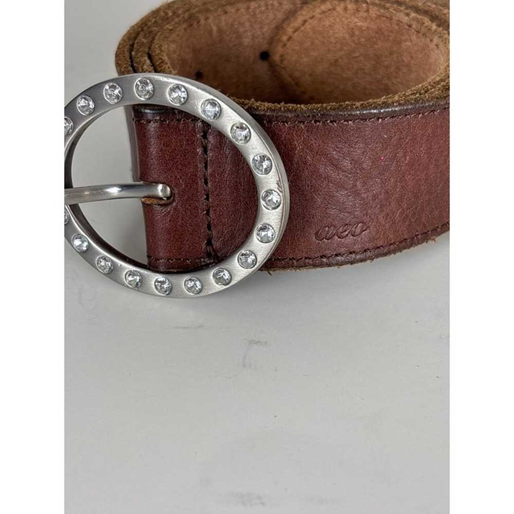 American Eagle Rhinestone Buckle Leather Belt Bro… - image 2