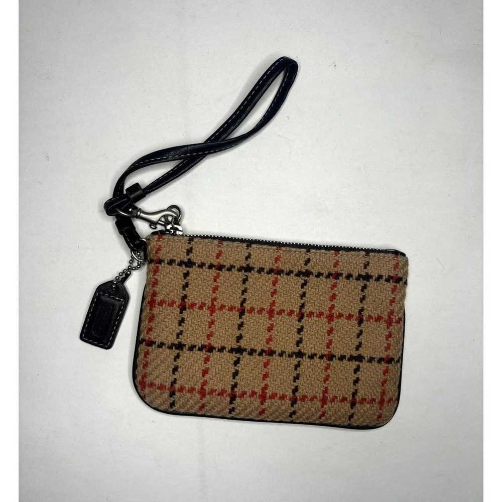 Coach Wool Vintage Wristlet Striped Red Light Bro… - image 2