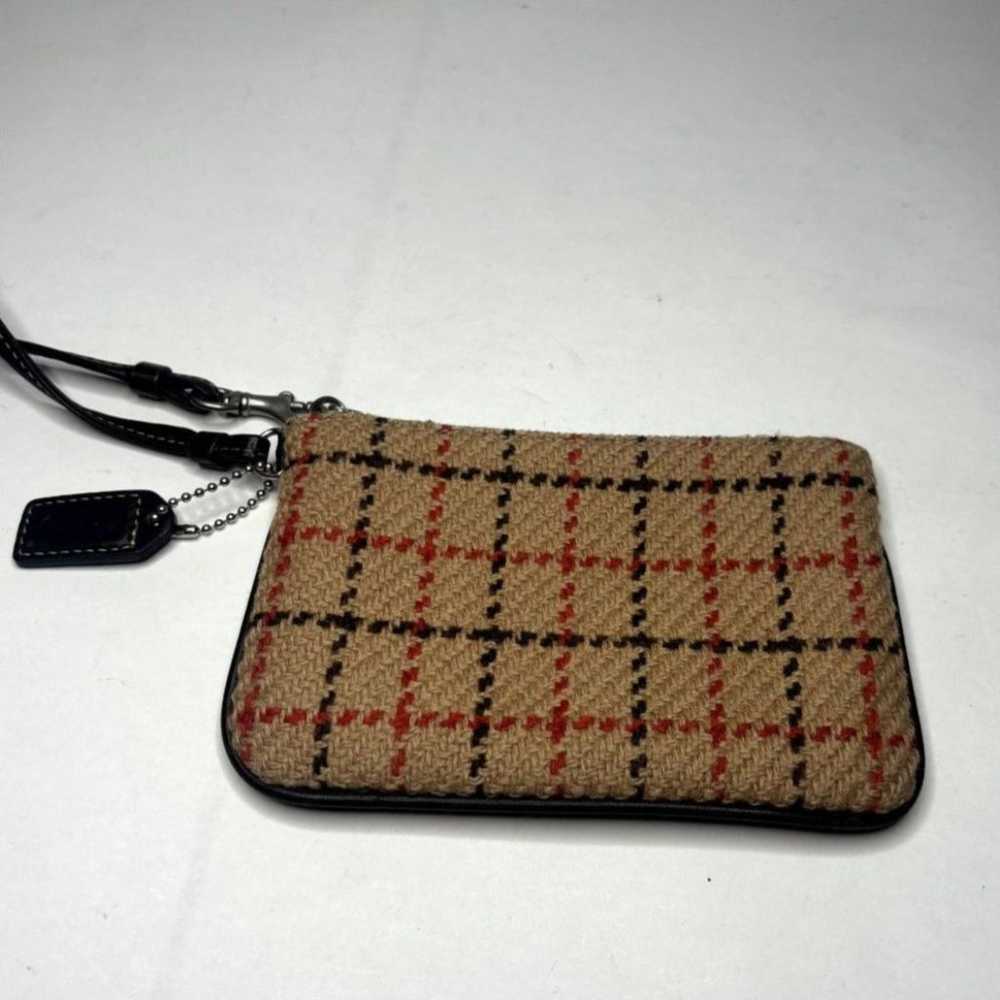 Coach Wool Vintage Wristlet Striped Red Light Bro… - image 5