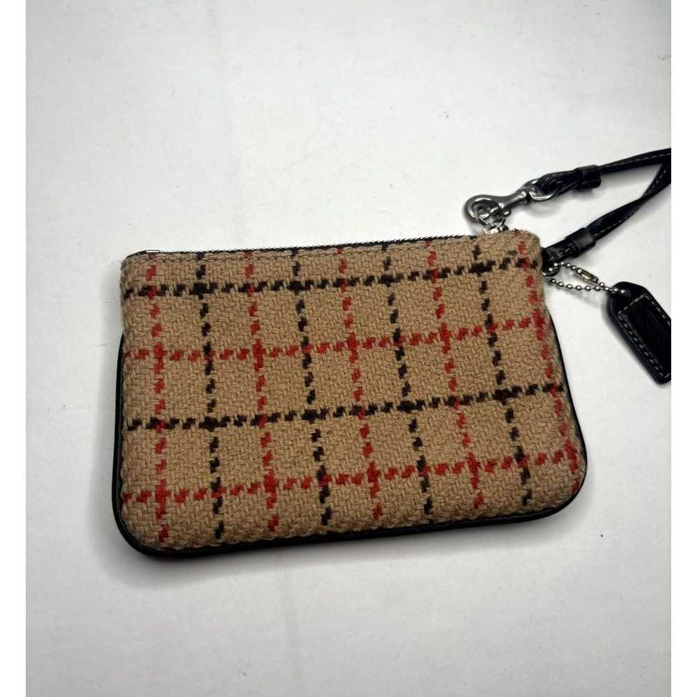 Coach Wool Vintage Wristlet Striped Red Light Bro… - image 8