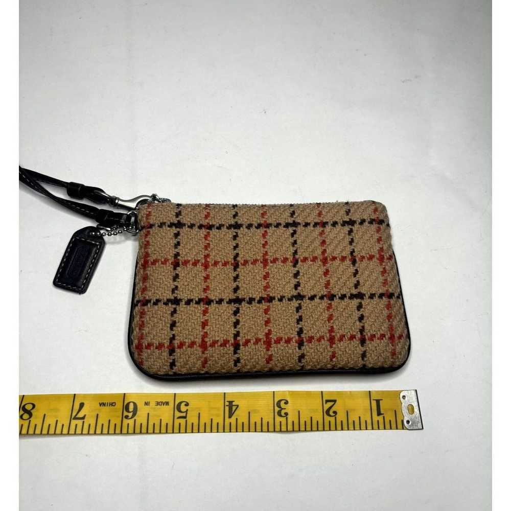 Coach Wool Vintage Wristlet Striped Red Light Bro… - image 9