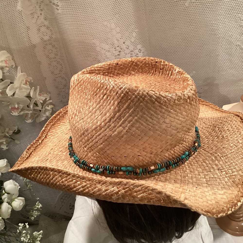 Natural Straw Fedora Women’s / Unisex Summer Cowg… - image 11