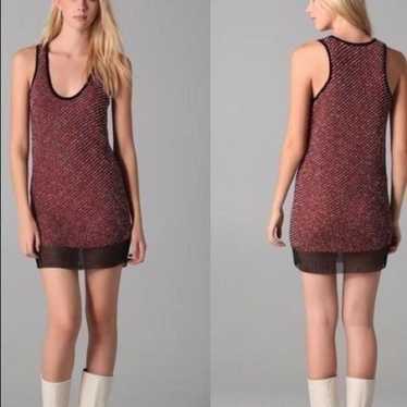 Alexander Wang Metallic boucle and mesh tank dress