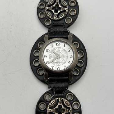 Vintage silver black watch