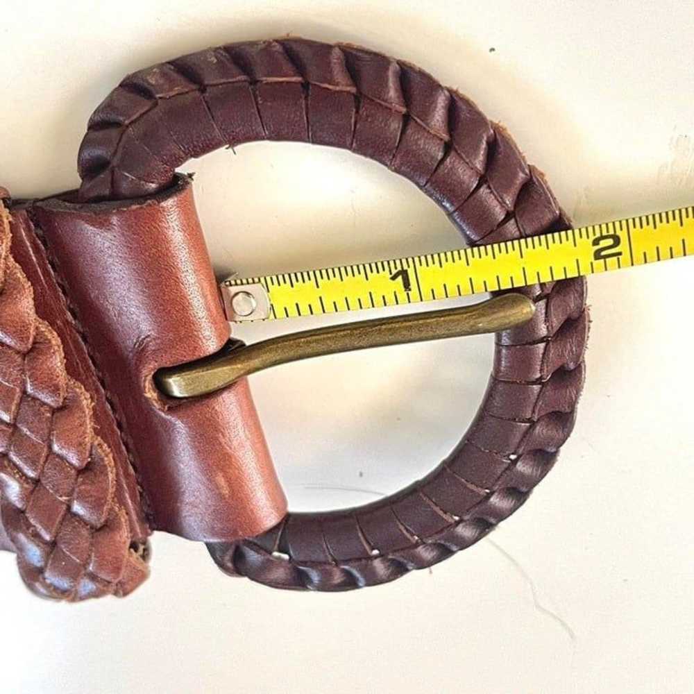 Vintage black braided leather belt - image 4