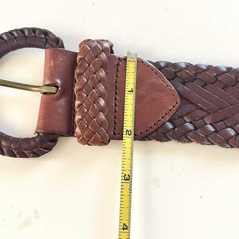 Vintage black braided leather belt - image 6