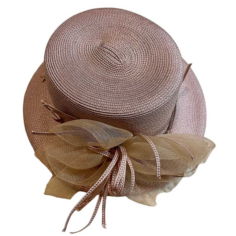 Vintage Georgi straw hat w/ bow - image 2