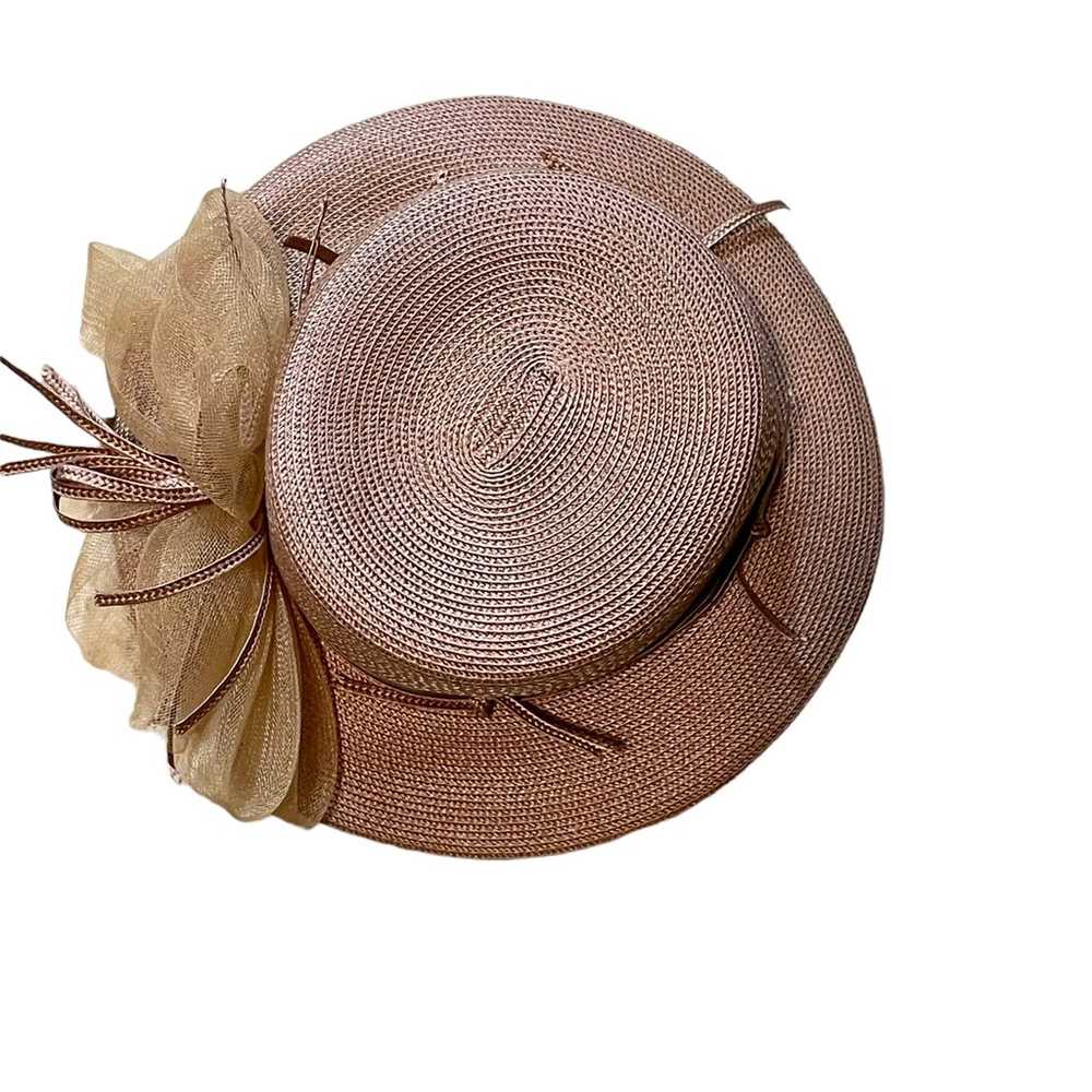 Vintage Georgi straw hat w/ bow - image 3