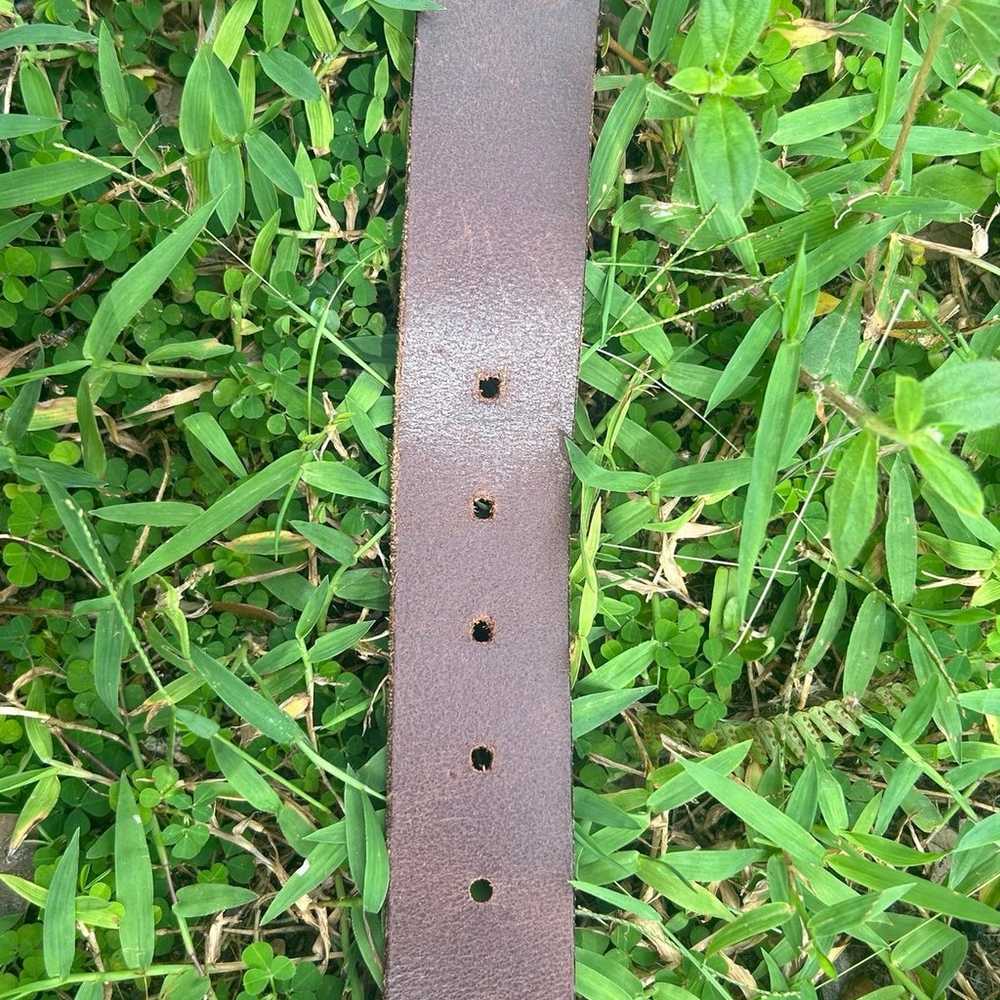 Leather Belt with Turquoise features on Belt Buck… - image 5