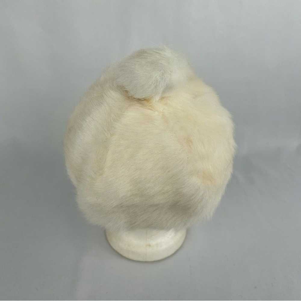 Vintage White Faux Fur Ivy Cap Newsboy Cap - image 5