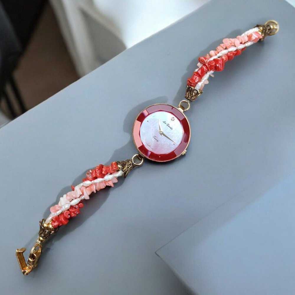 Vintage Lee Sands Coral and pearl women's watch - image 1