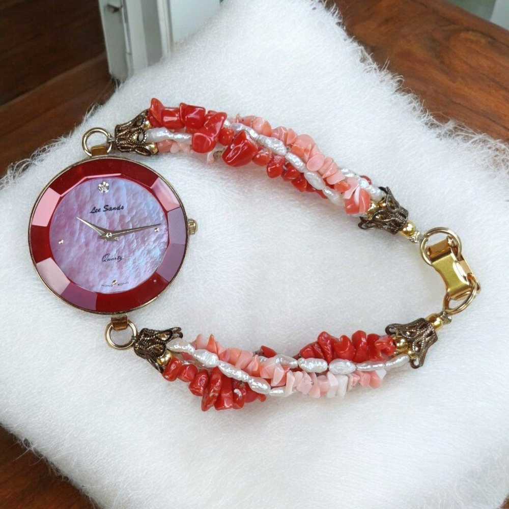 Vintage Lee Sands Coral and pearl women's watch - image 3