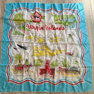 Vintage US Virgin Islands silk scarf