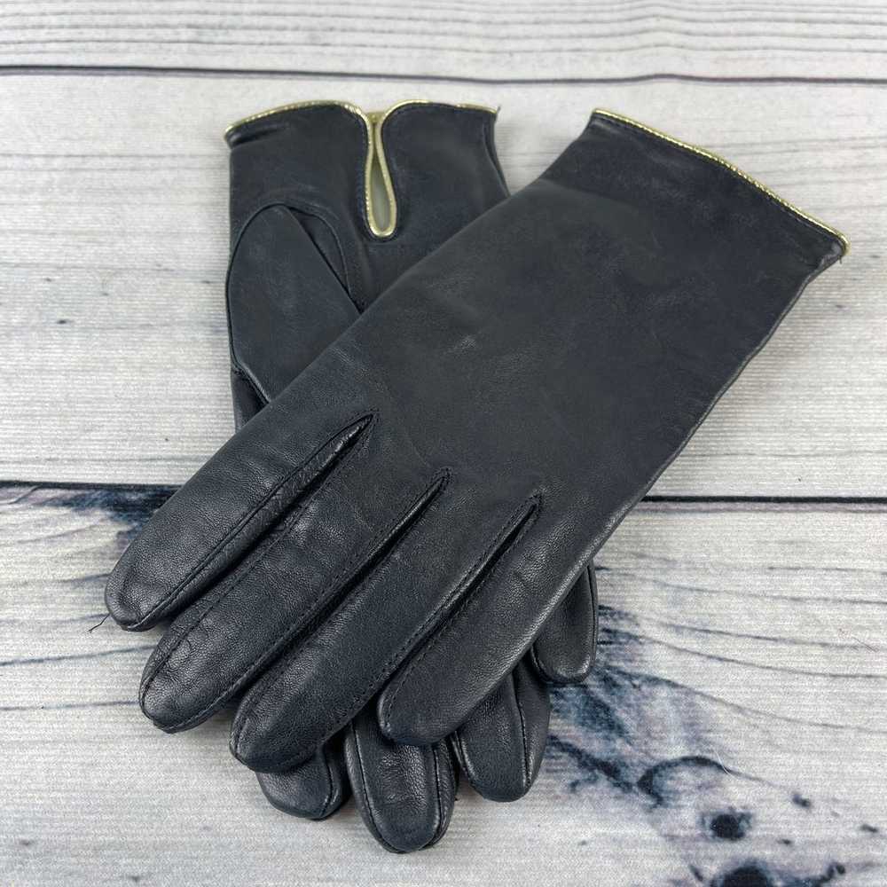 Vintage Black Leather Driving Gloves - image 1