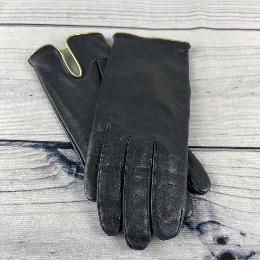 Vintage Black Leather Driving Gloves - image 2