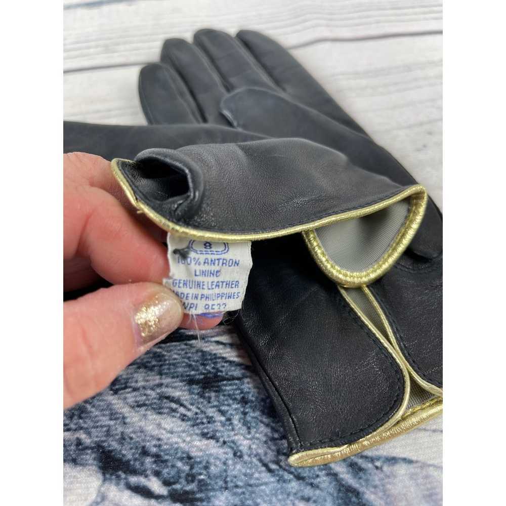 Vintage Black Leather Driving Gloves - image 4