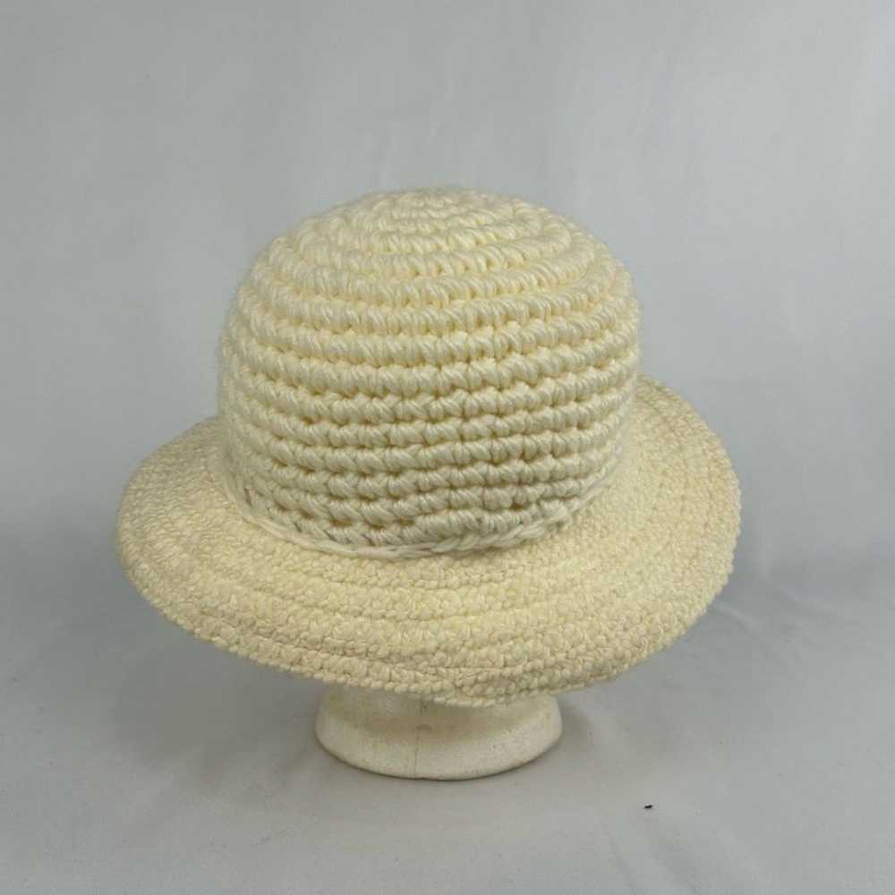 Vintage Cream Knitted Boonie Hat - image 3