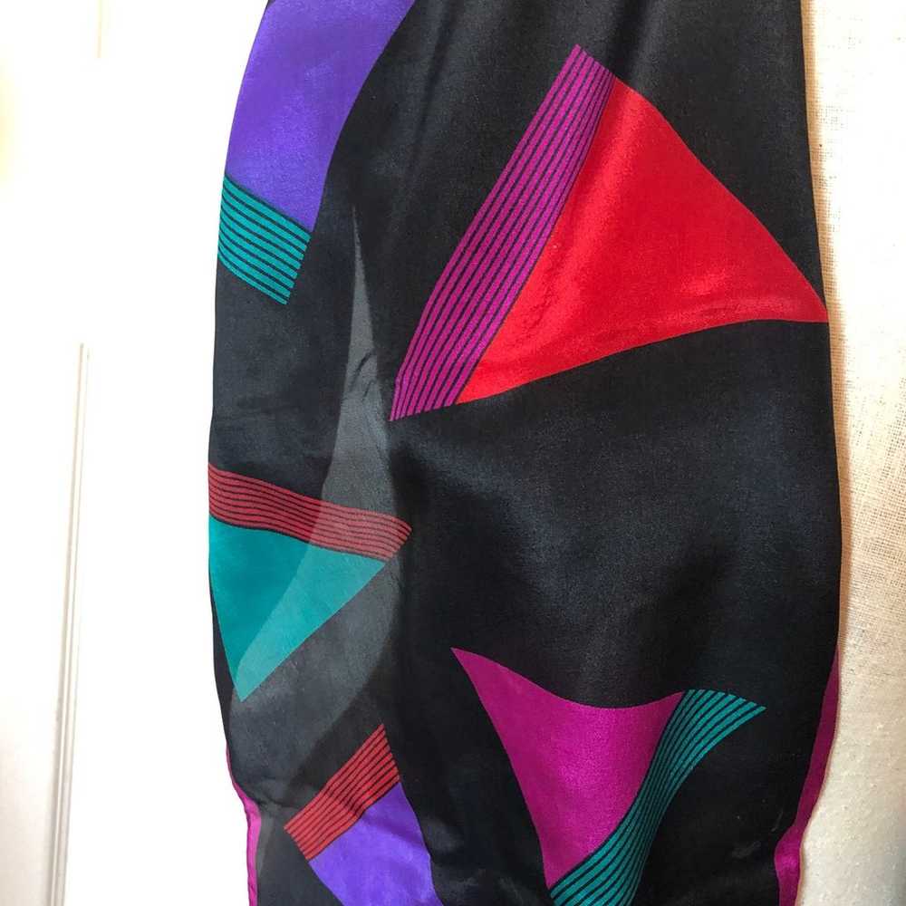 Vintage Abstract Silk Scarf - image 3