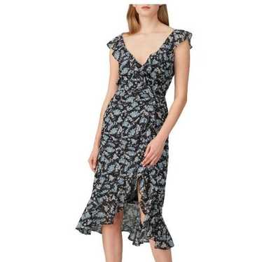 Veronica Beard Silk Floral Amal Dress Black Floral