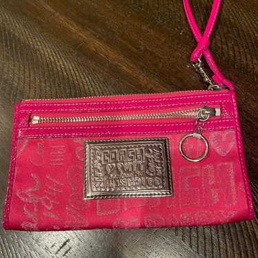 Vintage Coach poppy clutch purse like NEW Hot Pin… - image 1