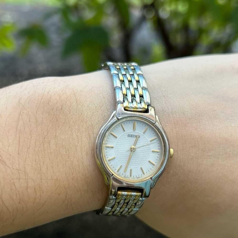 Seiko Gold and Silver Toned Bracelet Watch Vintag… - image 3