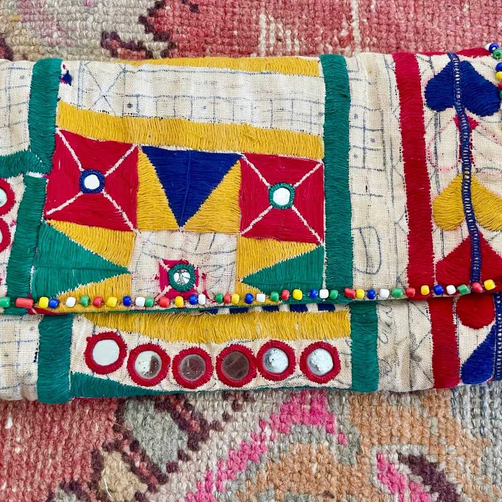 Vintage Mirrored Embroidered Boho Clutch Bag From… - image 2