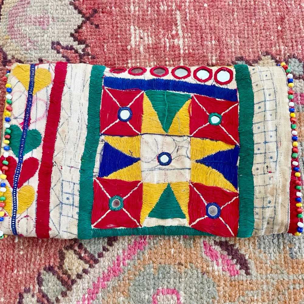 Vintage Mirrored Embroidered Boho Clutch Bag From… - image 3