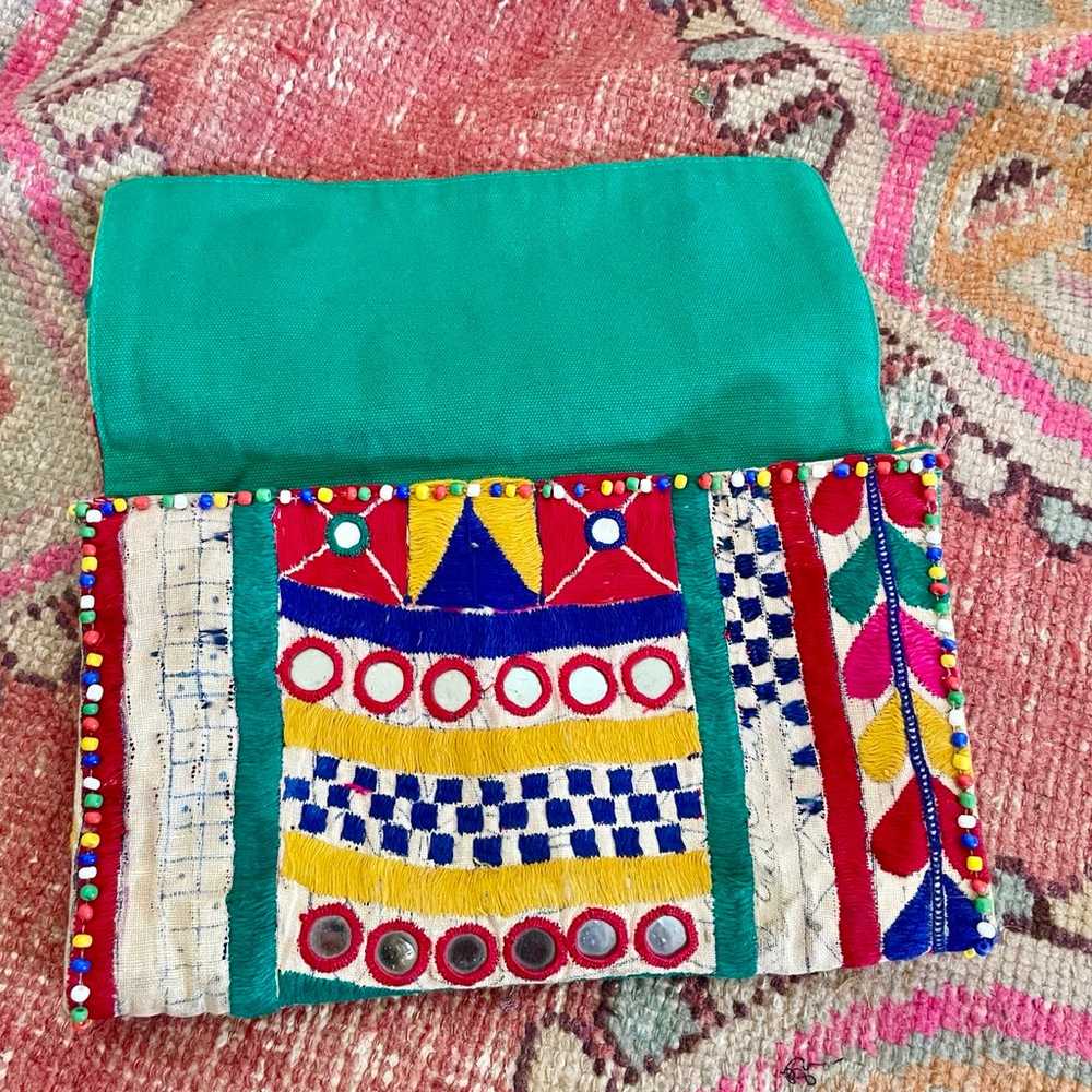 Vintage Mirrored Embroidered Boho Clutch Bag From… - image 7