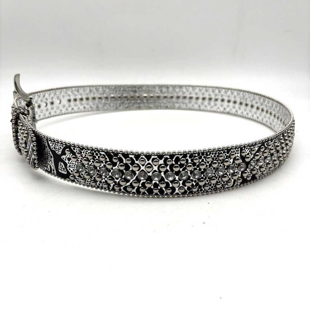 Vintage 00s Y2K Guess Metallic Silver PU Reptile … - image 5