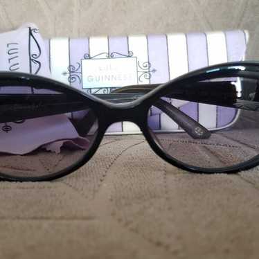 Vntg Lulu Guiness Cateye Sunglasses Rhinestones + 