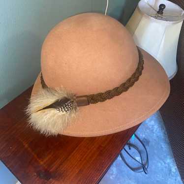 Vintage Lancaster Wool Hat with feathers