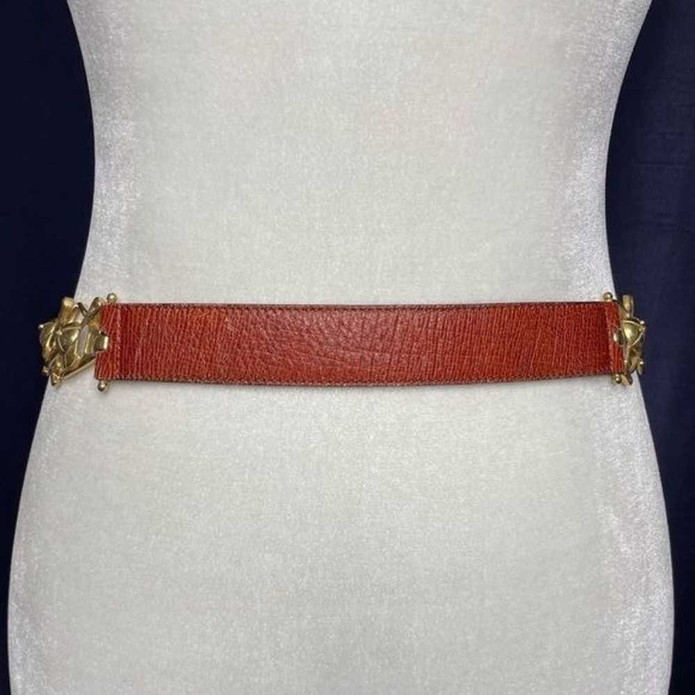 80s 90s Pepe Mateu Leather Polo Link Belt - image 5