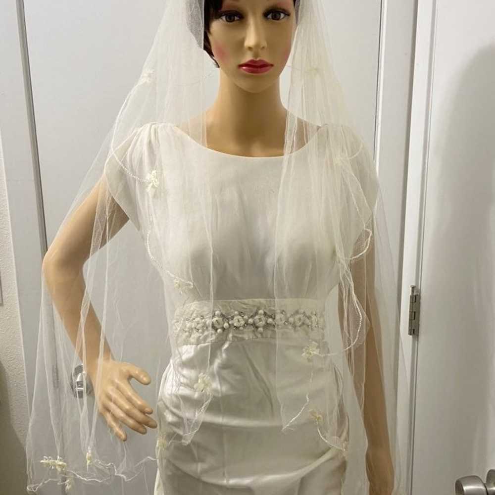 Vintage ivory wedding veil - image 10