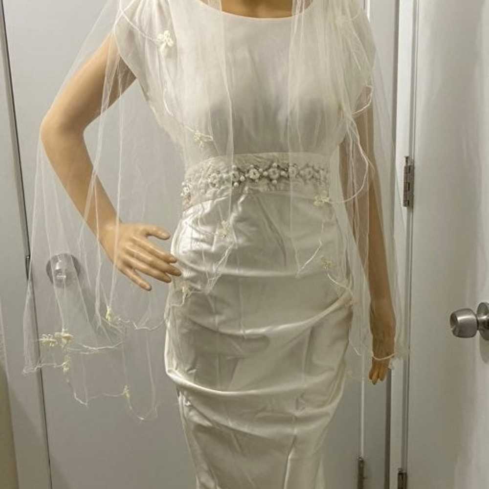 Vintage ivory wedding veil - image 11