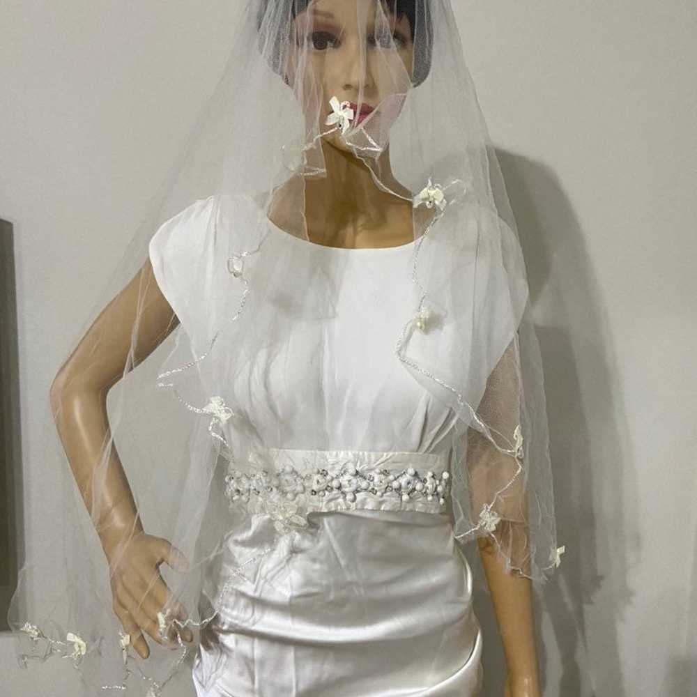 Vintage ivory wedding veil - image 4